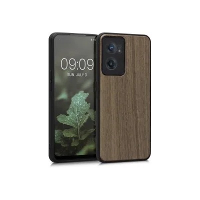 kwmobile Дървен калъф за OnePlus Nord CE 2 5G - тъмнокафяв