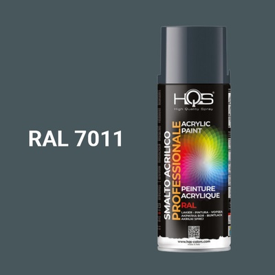 HQS akrylová farba v spreji 400 ml RAL 7011 lesklá