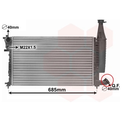 VAN WEZEL Chladič, chlazení motoru 09002168