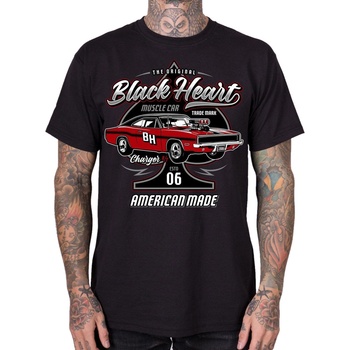 Black heart мъжка тениска с щампа BLACK HEART - CHARGER - Black - 20924