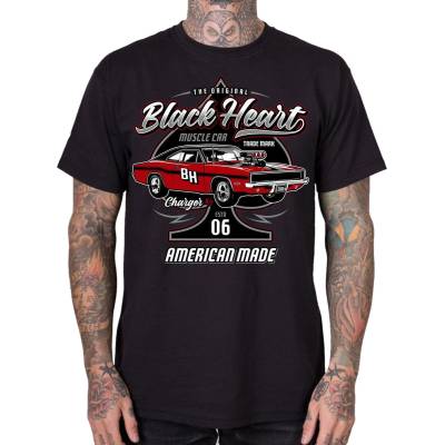 Black heart мъжка тениска с щампа BLACK HEART - CHARGER - Black - 20924