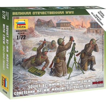 ZVEZDA Wargames WWII figurky 6208 Soviet 82mm Mortar with Crew Winter Unif. 1:72