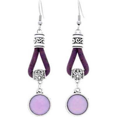 Gilles Costa dámské korkové náušnice fialové 21321