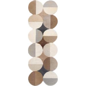 Flair Rugs Сиво-бежова ръчно изработена вълнена пътека 80x230 cm Mia Ellipse - Flair Rugs (503119380167)