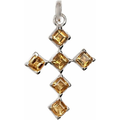 Nefertitis Stříbrný přívěsek s citrínem GOLDEN CROSS NF67368