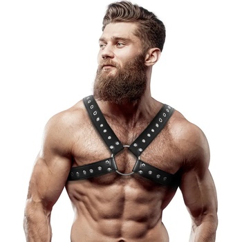 Fetish Submissive Attitude&Trade; Men&Apos;S Cross-Over Eco-Leather Chest Harness With