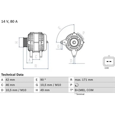 BOSCH Alternátor BO 0986082740