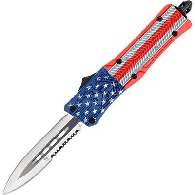 CobraTec Small CTK-1 Cerakote Americká vlajka Dýka 1-stranné zoubkování 06CT111