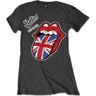 The Rolling Stones Риза Vintage British Tongue Womens Charcoal Grey S (RSTEE16LC01)