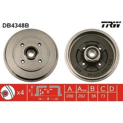 Brzdový bubon TRW DB4348B