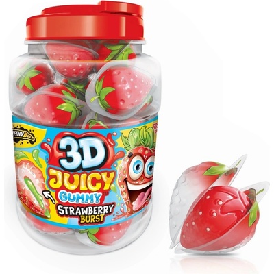 Johny Bee 3D juicy Strawberry želé ve tvaru jahody 60 x 18 g
