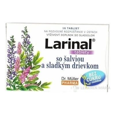 Dr. Müller Larinal So šalviou a sladkým drievkom 16 cmúľacích tabliet bez cukru so sladidlom