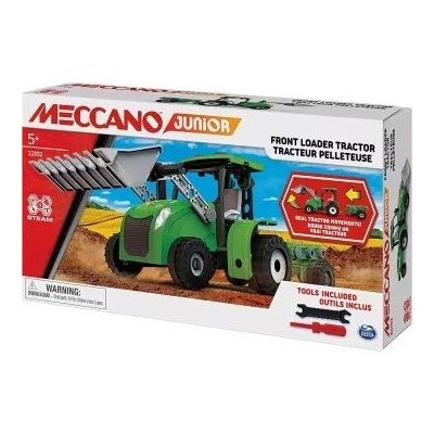 Hermanex Meccano Junior: Метална конструкторска играчка - Трактор, 114 части