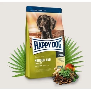 Happy Dog Sensible Neuseeland - с агнешко, сьомга и екстракт от зеленоусти миди, с билки, ориз, за алергични и капризни кучета 1kg