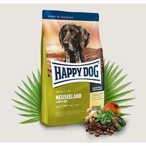 Happy Dog Sensible Neuseeland - с агнешко, сьомга и екстракт от зеленоусти миди, с билки, ориз, за алергични и капризни кучета 1kg