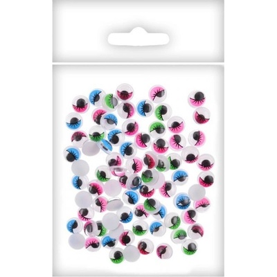 Oči pohyblivé 8mm,80ks různobarevné