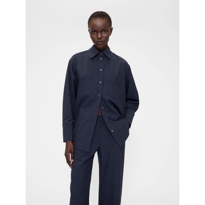 Gap oversize košeľa s prímesou vlny Big Shirt GapStudio by Zac Posen tmavomodrá
