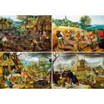 Bluebird Puzzle - Puzzle Pieter Brueghel the Younger - The Four Seasons - 1 000 piese
