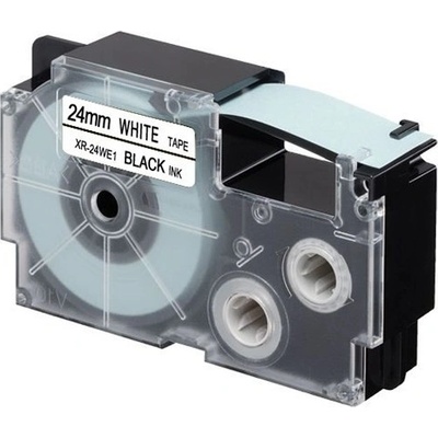 Compatible Casio XR-24GWE, 24mm x 5, 5m черен печат / бял фон, екстра лепило съвместима лента (XR-24GWE)