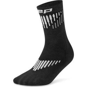 CEP Мъжки компресионни чорапи CEP Core Run Merino Mid Cut 3.0 Compression socks - Black / White - размер V (207-0558-0413)