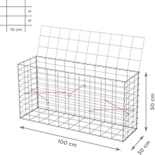 TopGabion Gabionový koš s víkem: 100×30×50 cm - oko sítě 10×5 cm