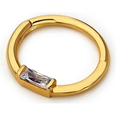 Lillian Vassago Zlatý piercing kroužek zdobený obdélníkovým zirkonem LLV92-GPI006SP