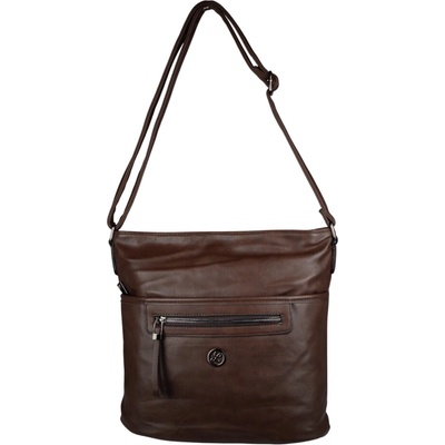 ADRIA dámska crossbody koženková kabelka Tmavohnedá