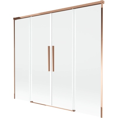 Mexen Rox двукрилен плъзгащ се душ параван 180 x 150 cm, прозрачен, розово злато - 8C9-180-002-60-00 (8C9-180-002-60-00)