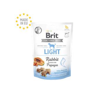 Brit Care Dog Functional Snack Light Rabbit със заешко месо , подпомага контрола на теглото, обогатен с папая, без зърнени култури и картофи 0.150 кг