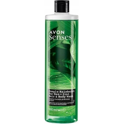 AVON_Pánsky kúpací gél Jungle Rainburst Šalvia a santalové drevo 500 ml