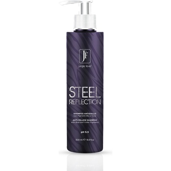 Jungle fever Steel reflection anti-yello shampoo ШАМПОАН ЗА РУСИ ИЛИ ПОБЕЛЕЛИ КОСИ ПРЕМАХВА ЖЪЛТИ ОТТЕНЪЦИ 500 ml