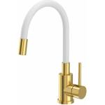 Quadron Кухненски смесител с гъвкав чучур Quadron Pop Maggie бяло - златно покритие (3323503WHPVDG1)