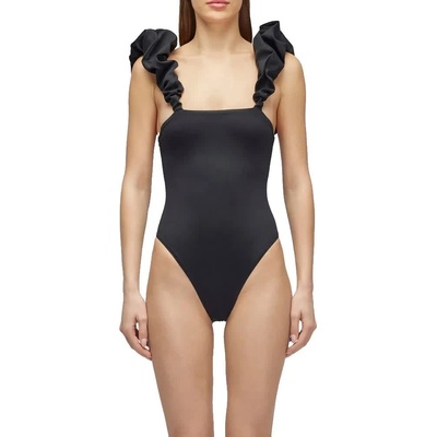 SUNDEK Бански костюм Sundek One piece with ruffles swimsuit - Black (Black)