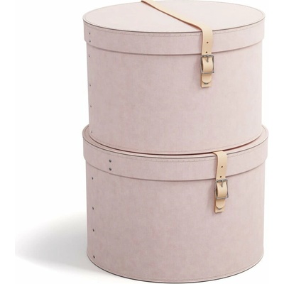 Bigso Svetloružové kartónové úložné boxy v súprave 2 ks s vekom 37,5 x 25 cm