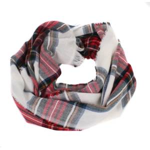  Дамски шал Pulcra Edinburgo 60x200, Червен/Бял
