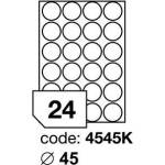 CDRmarket Самозалепващи етикети 45 мм, 24 етикета, a4, 100 листа, кръгли (r0100.4545a)