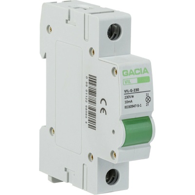 Signálka GACIA VIL-G-230 zelená LED 230V AC DIN