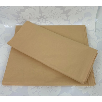 TiaHome Prostěradlo klasické pevné oříškově Hnědé 140x220