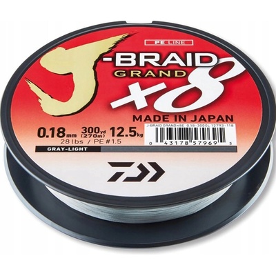 DAIWA Šňůra J-Braid GRAND X8Gray-Light 135m 0,18mm 12,5kg