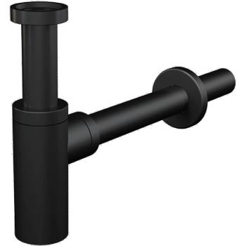 Image 1 of ALCA PLAST СИФОН ЗА УМИВАЛНИК design ОВАЛ БЕЗ ВИТЛО 11/4" ф32 ЧЕРЕН МАТ a400 black alcaplast (a400 black)