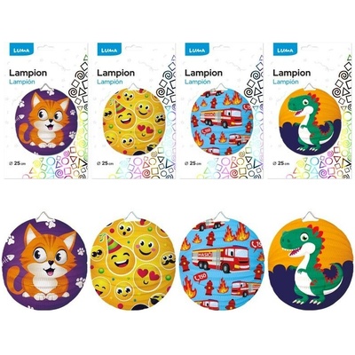 LUMA D612287 papierový lampión - guľa, priemer 25cm, rôzne detské motívy