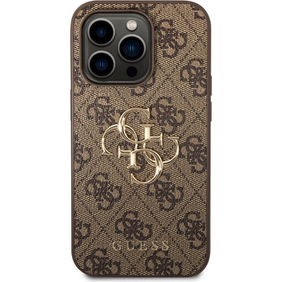 GUESS Гръб Guess PU 4G Metal Logo Case за iPhone 15 Pro - Кафяв