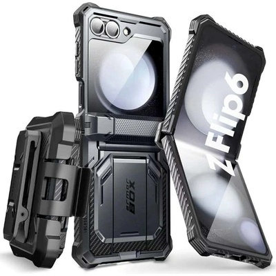 i-Blason Калъф за Samsung Galaxy Z Flip 6, хибриден (термополиуретан и поликарбонат), i-Blason SUPCASE ArmorBox Case, удароустойчив, черен (SPC447)