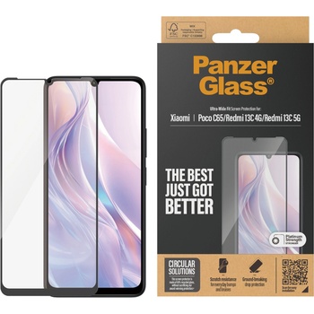 Panzer Стъклен протекто PanzerGlass за Redmi 13C 4G/5G / Poco C65 UWF - Черен