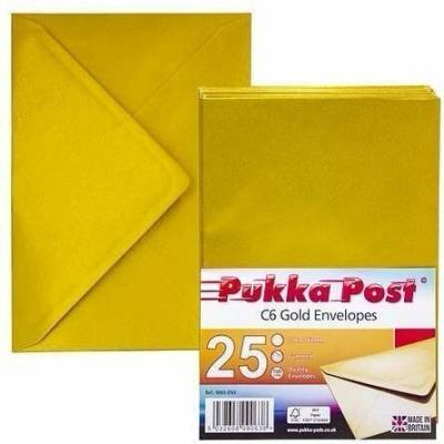 Obálky "Gold", zlatá, C6, pogumovaný povrch, PUKKA PAD 9063-ENV