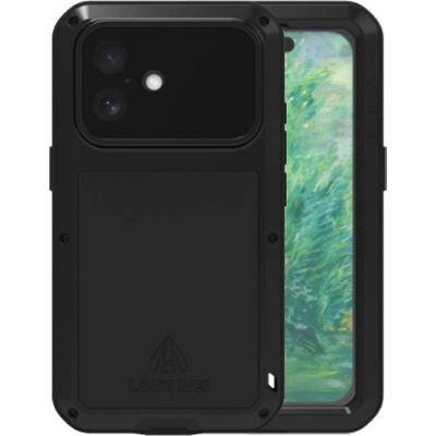 LOVE MEI extra odolné proti nárazu, vodě a prachu pro iPhone 16 - černé