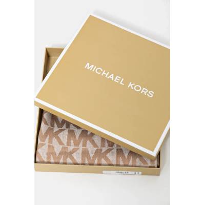 MICHAEL Michael Kors Тънък шал с вълна MICHAEL Michael Kors дамски в бежово с десен 540072 (540072.)