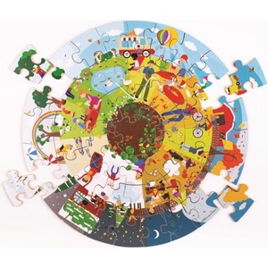 Bigjigs Toys Кръгъл подов пъзел Четирите сезона 50 части (BJ33003)