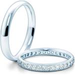 SAVICKI Сватбени халки: бяло злато, полукръгъл профил. 2, 6 mm + 3 mm