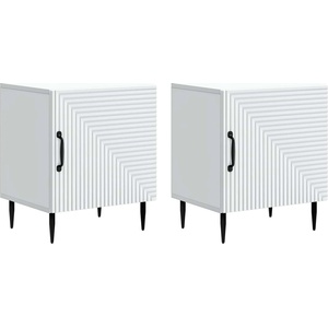 vidaXL Нощен шкаф 2 бр. Бяло 43 x 34, 5 x 50 см Инженерна дървесина (894796)